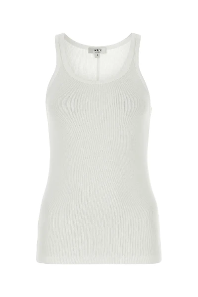 White Stretch Modal Blend Zane Tank Top