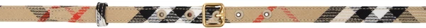 Beige Thin Check B Buckle Belt